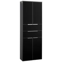 Hochschrank Mit Soft-Close Kara B: 61cm, Anthrazit - Anthrazit, MODERN, Glas/Holzwerkstoff (64/180/39cm) - MID.YOU