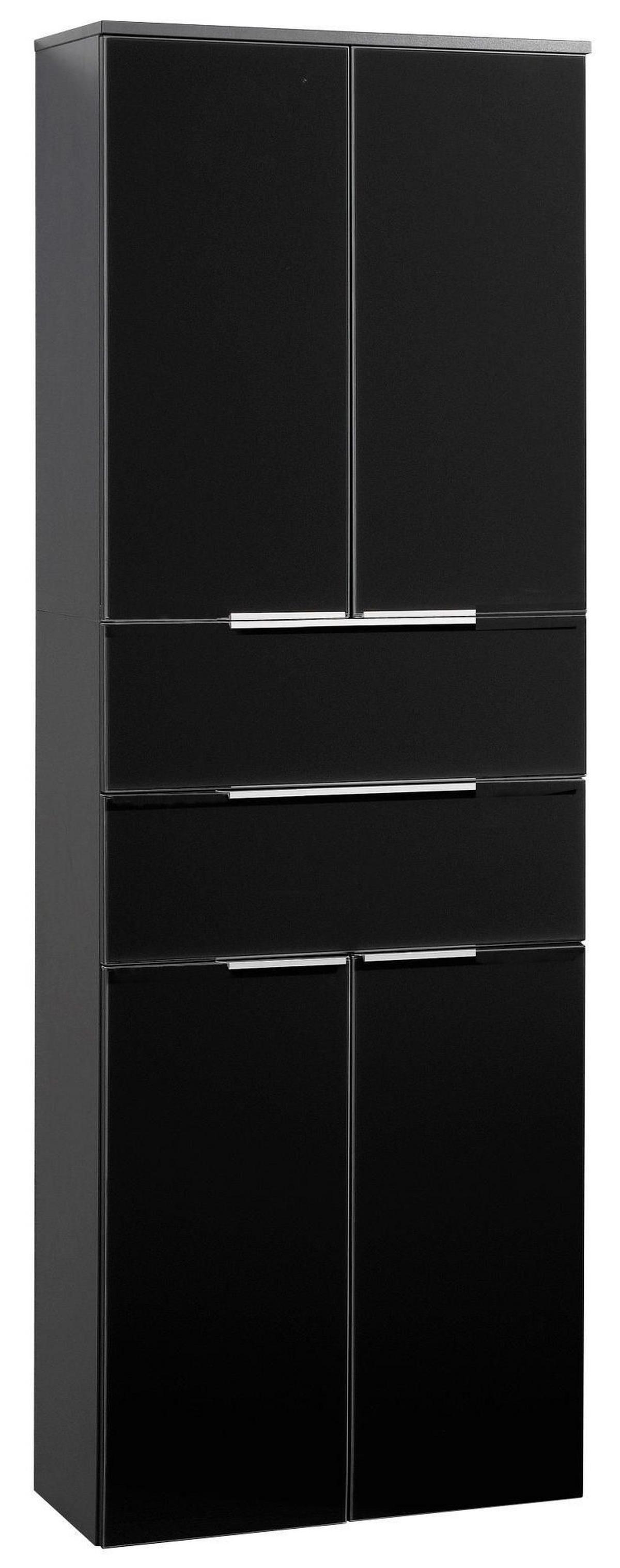 Hochschrank Mit Soft-Close Kara B: 61cm, Anthrazit - Anthrazit, MODERN, Glas/Holzwerkstoff (64/180/39cm) - MID.YOU