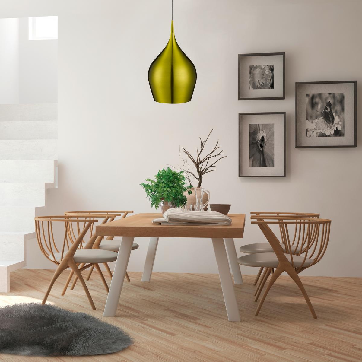 Pendelleuchte Vibrant H: 160 cm 1-Flammig, höhenverstellbar - Grün, Design, Metall (26/160cm)