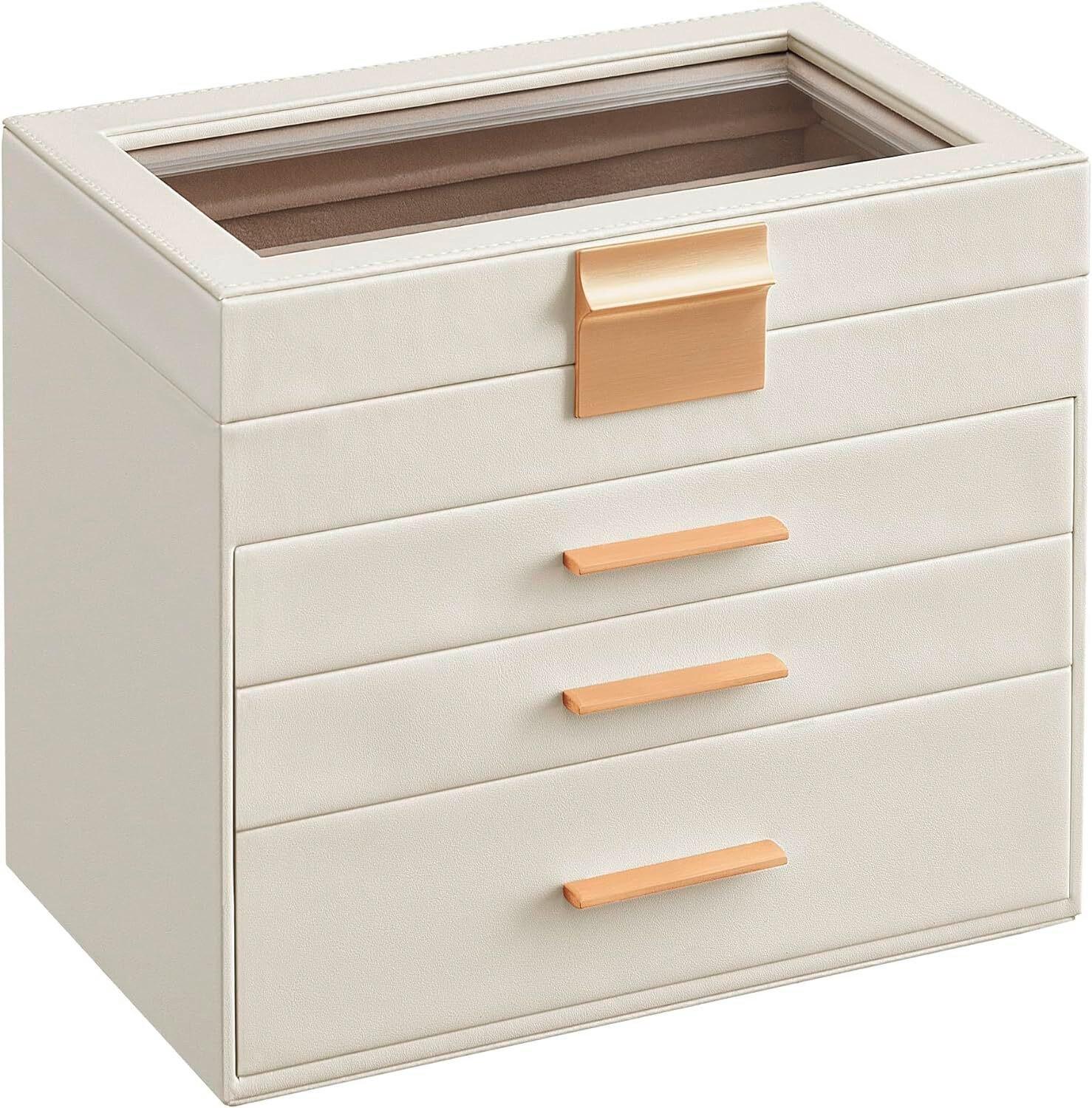 Schmuckkästchen Weiß B: 25,1 Cm - Weiß, LIFESTYLE, Holzwerkstoff (25,1/21.5/15,3cm)