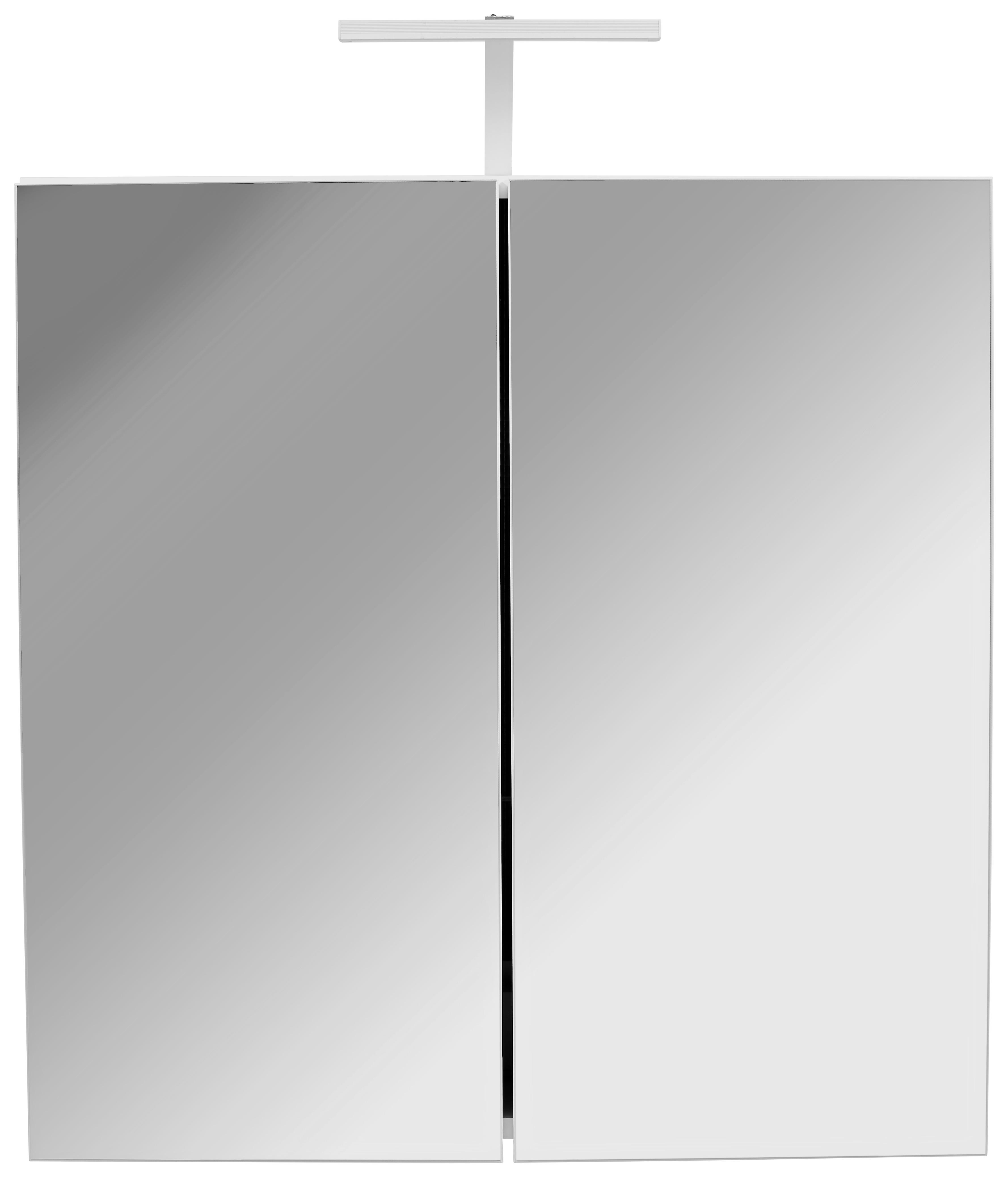 Spiegelschrank Pearl Mit Led 2-Türig BxHxT: 70x80,5x23 cm - Weiß, KONVENTIONELL, Glas/Holzwerkstoff (70/69/23cm)