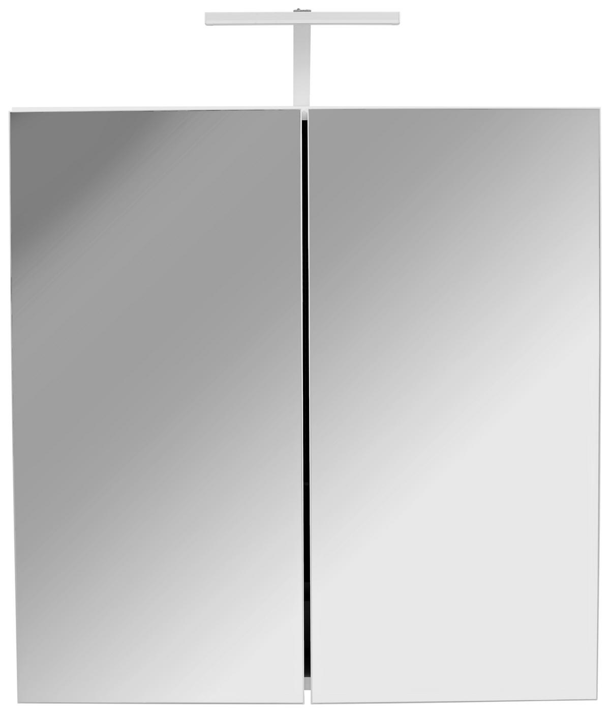Spiegelschrank Pearl Mit Led 2-Türig BxHxT: 70x80,5x23 cm - Weiß, KONVENTIONELL, Glas/Holzwerkstoff (70/69/23cm)