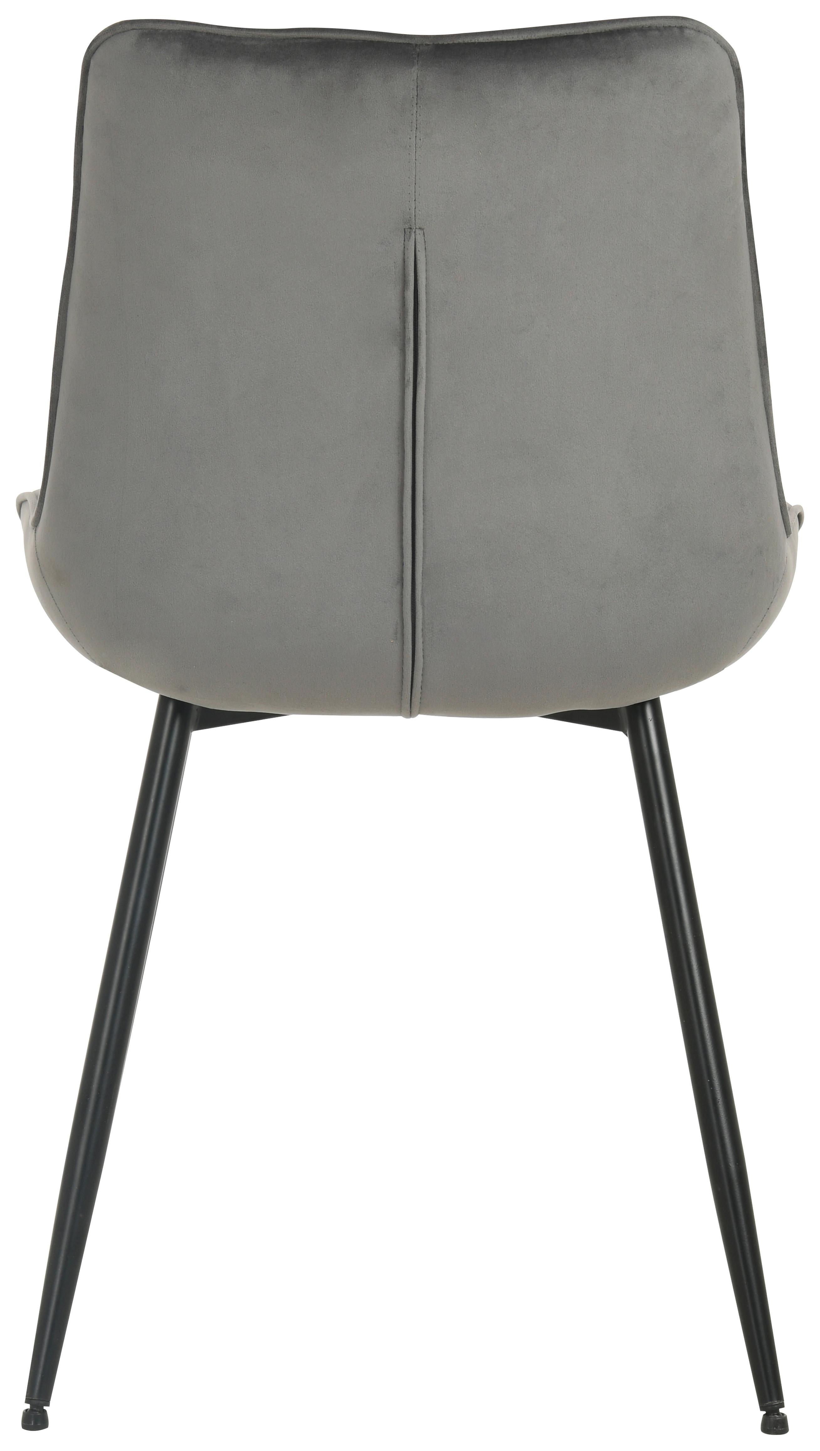 Stuhl-Set Ravenna - Schwarz/Grau, MODERN, Holz/Textil (49/85/61cm) - MID.YOU