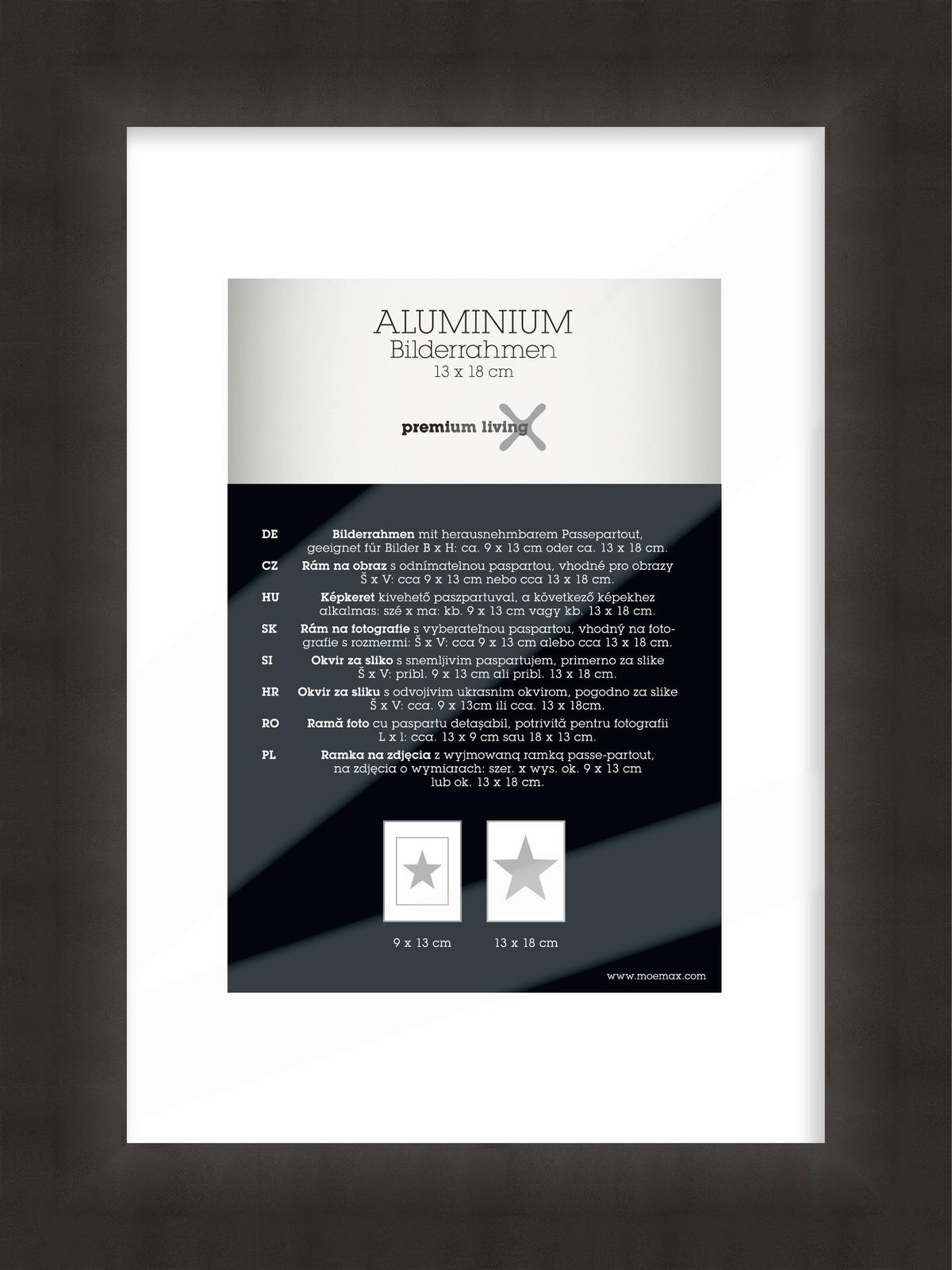 Rám na fotky 16,1/21,1 cm - černá, Basics, kov (13/18cm) - Premium Living