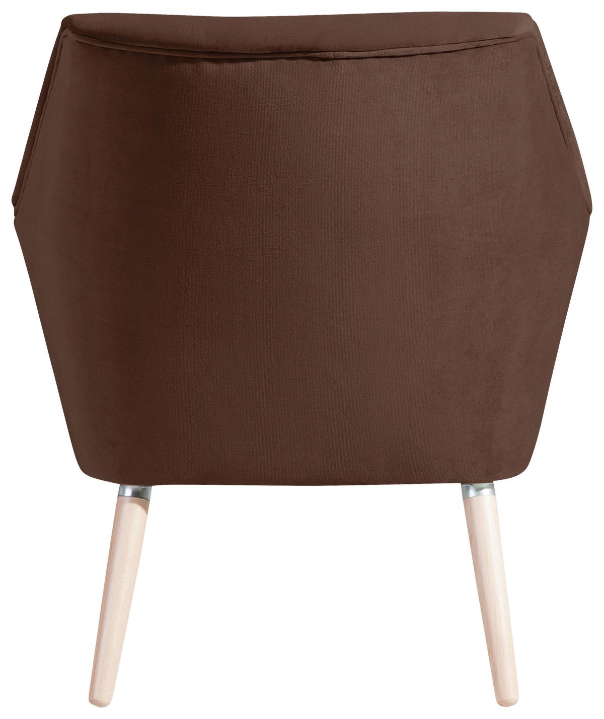 Polstersessel Mit Armlehnen Alegro Samt Braun - Buchefarben/Braun, Design, Textil (67/81/71cm) - Max Winzer