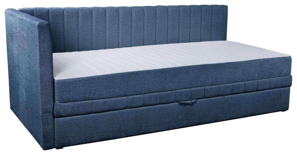 Schlafsofa Roma, Blau B: 212 Cm - Blau/Schwarz, Design, Holz/Holzwerkstoff (212/83/99cm) - MID.YOU