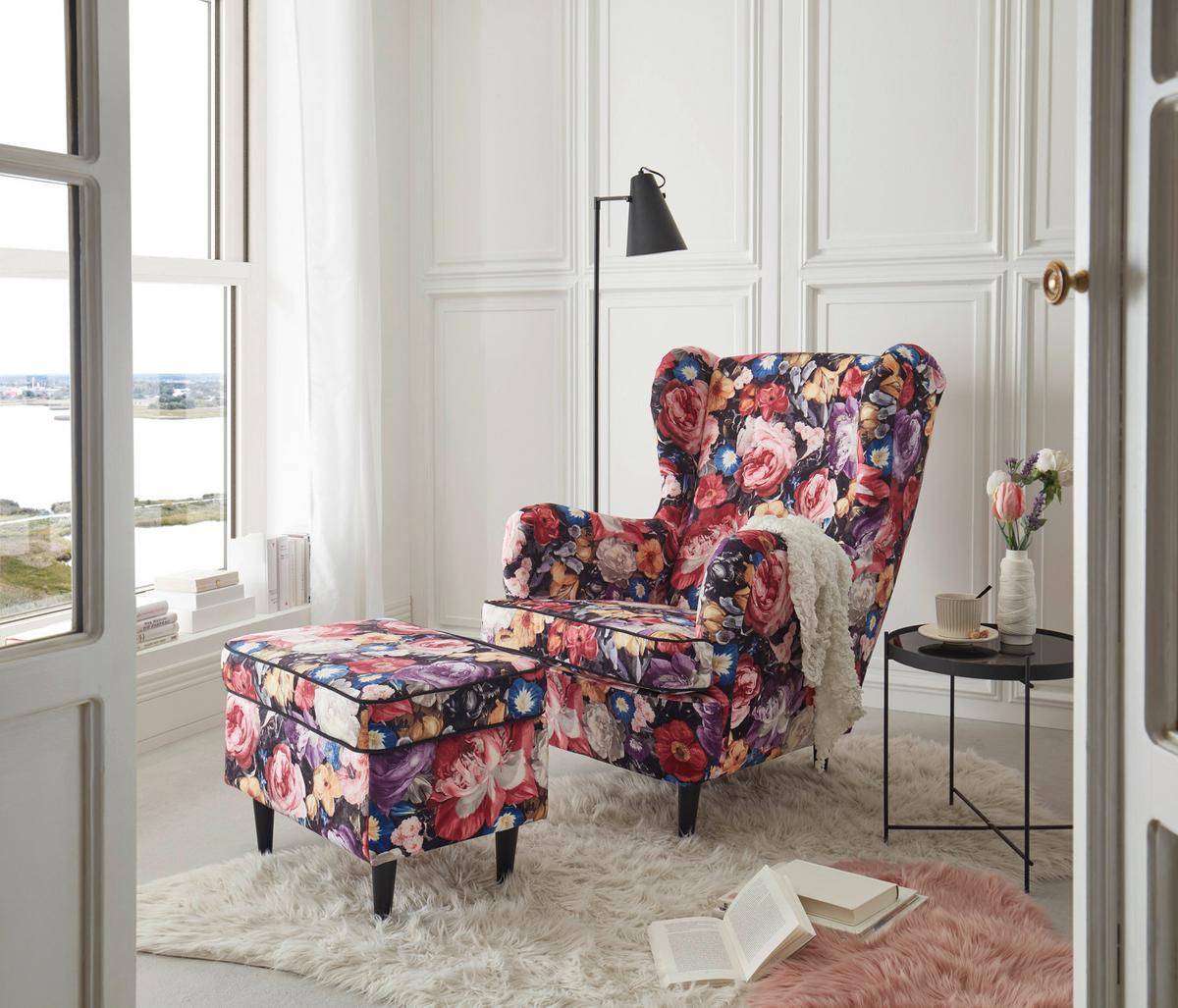 Sessel Laurel Multicolor B: 78 cm - Multicolor/Schwarz, KONVENTIONELL, Textil (78/102/98cm) - MID.YOU