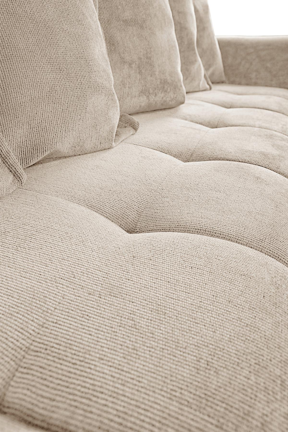 Schlafsofa Weronika, Beige B: 247 Cm - Beige/Schwarz, Design, Holz/Holzwerkstoff (247/94/90cm) - MID.YOU