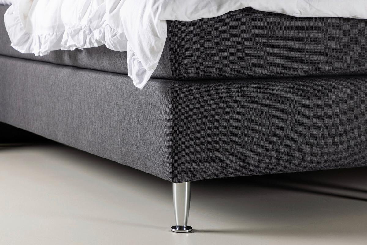 Polsterbett Toldeo Silberfarben/D. Grau B: 180cm - Dunkelgrau/Silberfarben, MODERN, Kunststoff/Textil (180/66/200cm) - Livetastic