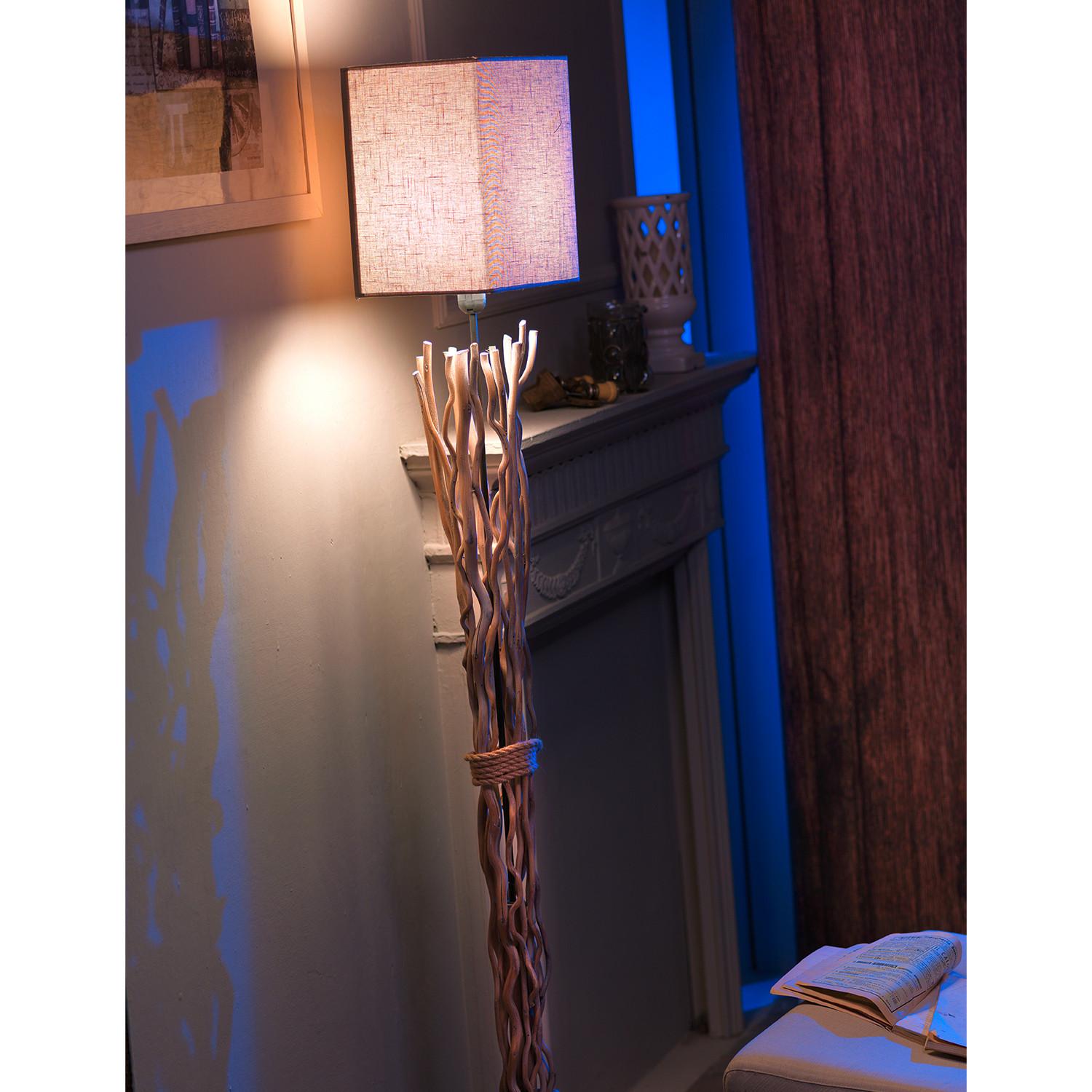 Stehleuchte 4850/Pt - Hellbraun, Natur, Holz/Textil (35/175cm)