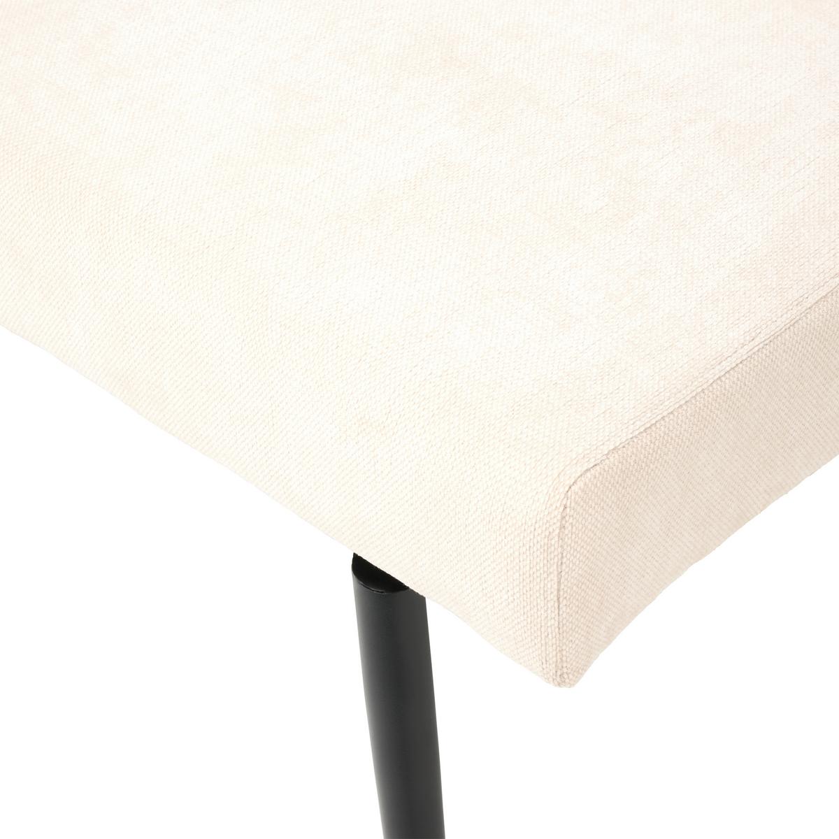 Sitzbank Tinos Mit Lehne Beige, B: 140 Cm - Beige/Schwarz, KONVENTIONELL, Textil/Metall (140/88/62cm) - MID.YOU