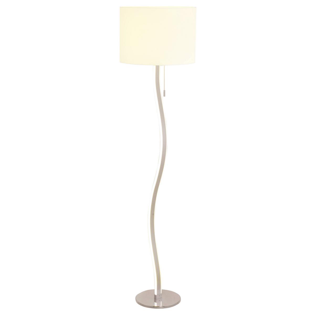 Stehlampe Aurelia Weiß Leicht Geschwungen - Weiß, Design, Kunststoff/Metall (40/192cm) - Näve