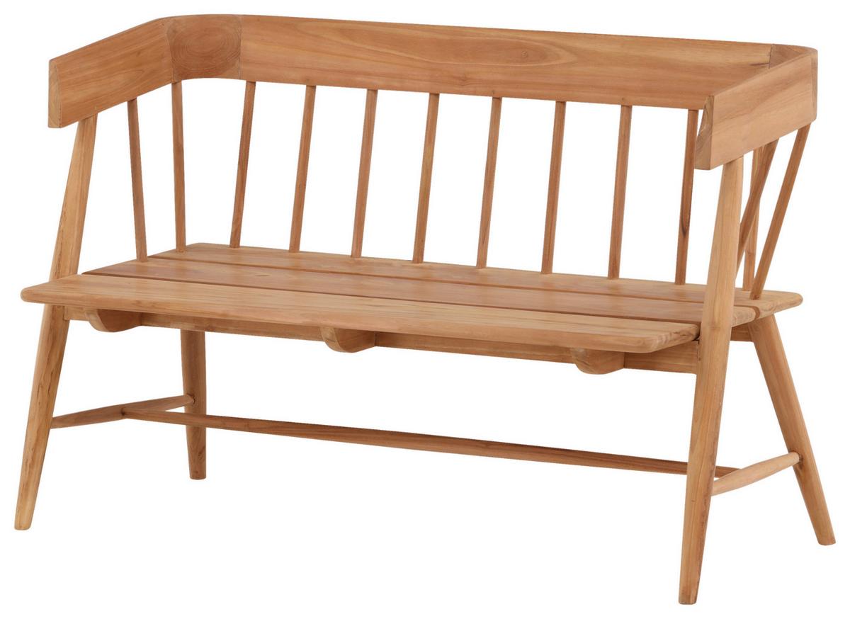 Gartenbank Teakholz 2-Sitzer Split - Teakfarben, KONVENTIONELL, Holz (58/85/132cm) - Gardenson