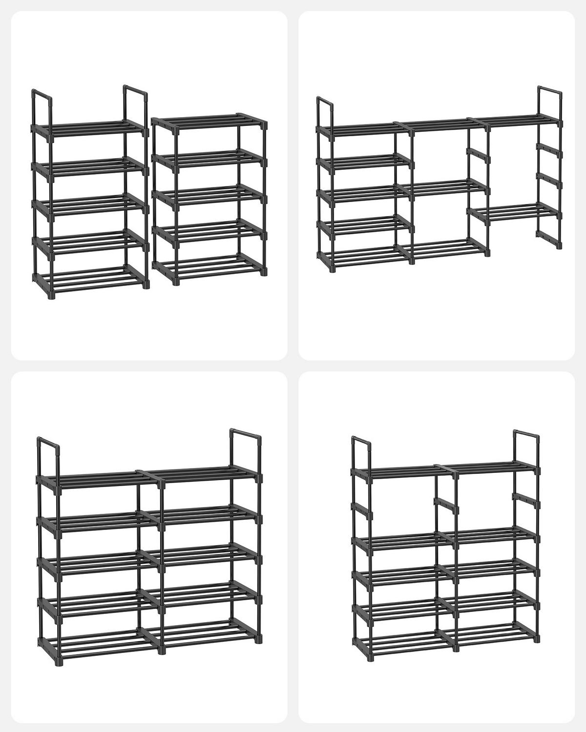 REGÁL NA BOTY ECO - černá, Trend, kov/plast (45/174/30cm) - Boxxx
