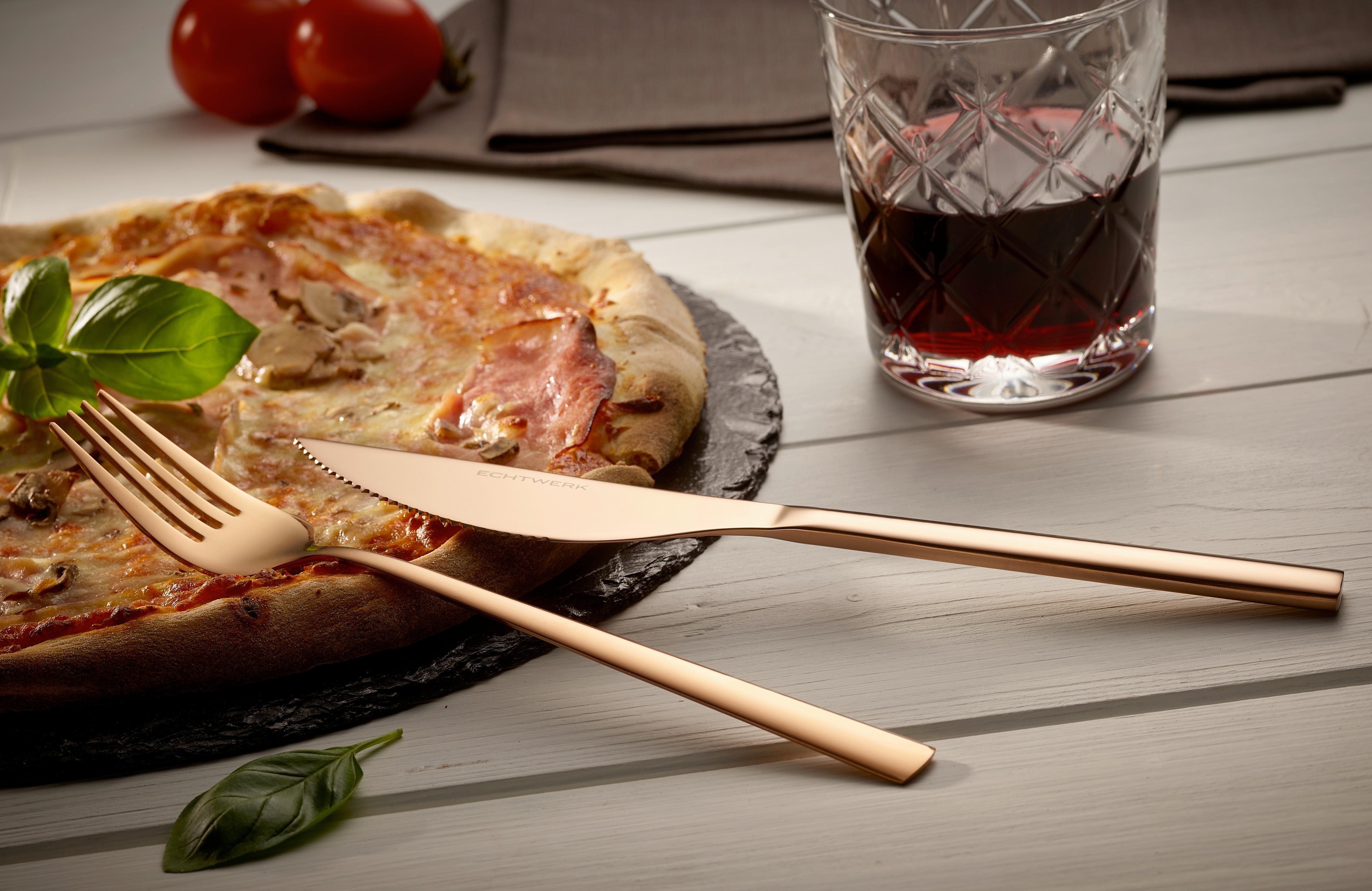 Pizzabesteck 4-teilig Für 2 Personen - Kupferfarben, Basics, Metall (23cm) - Echtwerk