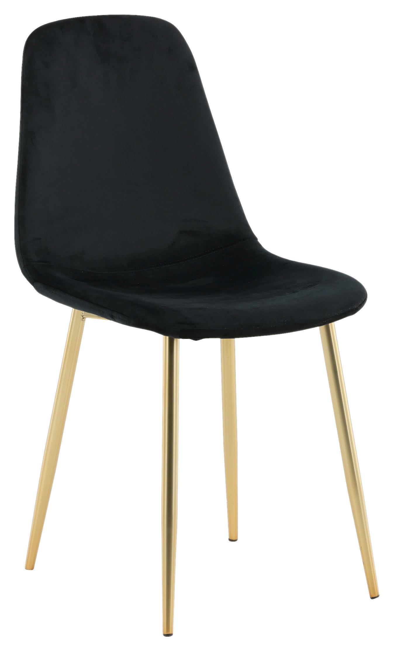 Stuhl-Set Polar - Messingfarben/Schwarz, Design, Textil/Metall (44/86/52cm) - Livetastic