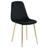 Stuhl-Set Polar - Messingfarben/Schwarz, Design, Textil/Metall (44/86/52cm) - Livetastic