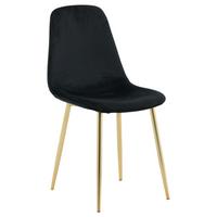 Stuhl-Set Polar - Messingfarben/Schwarz, Design, Textil/Metall (44/86/52cm) - Livetastic
