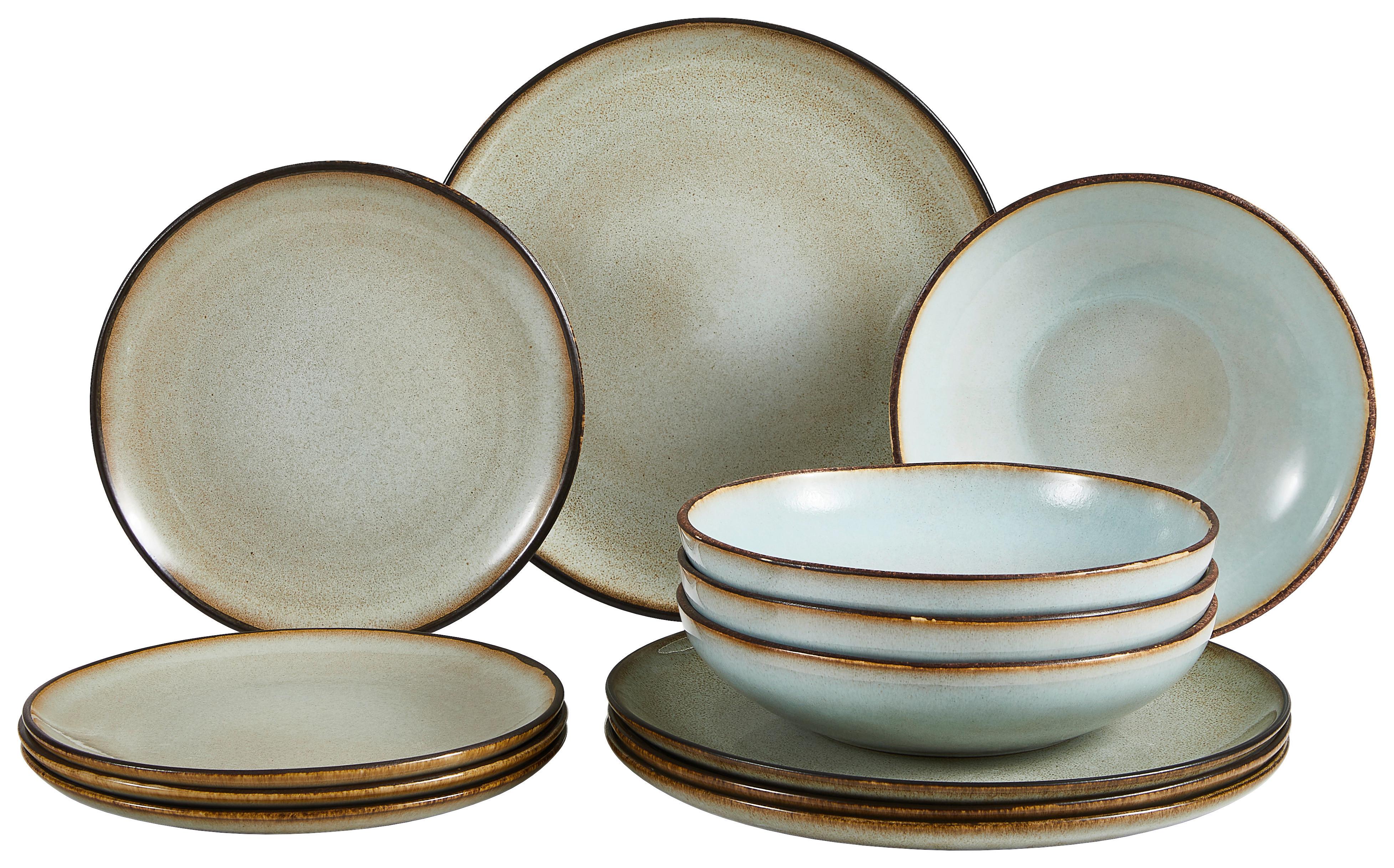 Tafelservice Keramik 4 Personen Geschirr Set - Grau, Basics, Keramik - Creatable