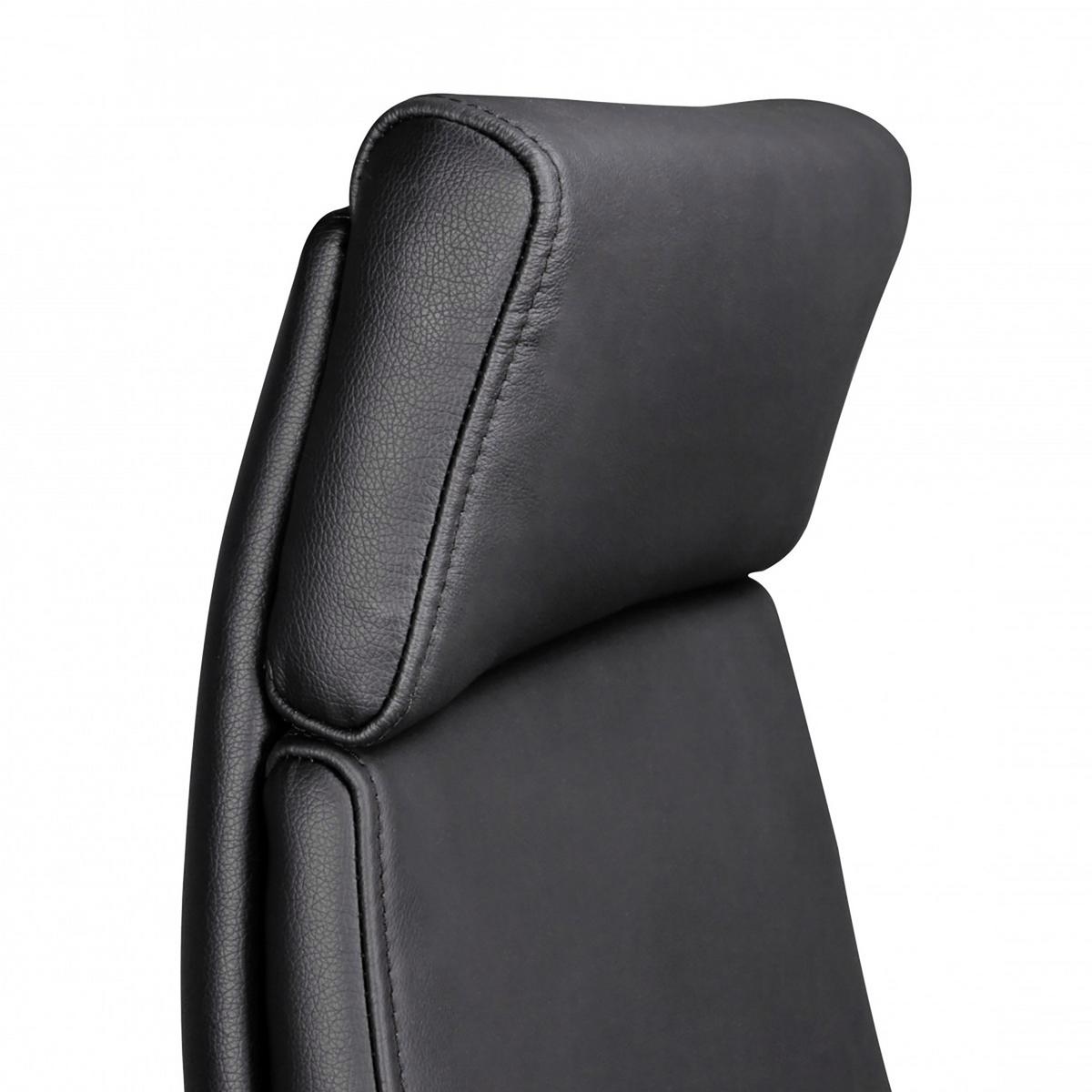 Otočná židle z kůže PORTO černá - černá/barvy hliníku, Moderní, kov/plast (67,5/117,5/67,5cm) - MID.YOU
