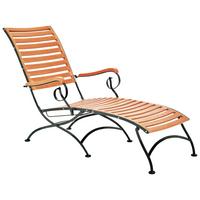 Bäderliege Schlossgarten Eukalyptusholz/stahl - Naturfarben, ROMANTIK / LANDHAUS, Holz/Metall (65/89/137cm) - Gardenson