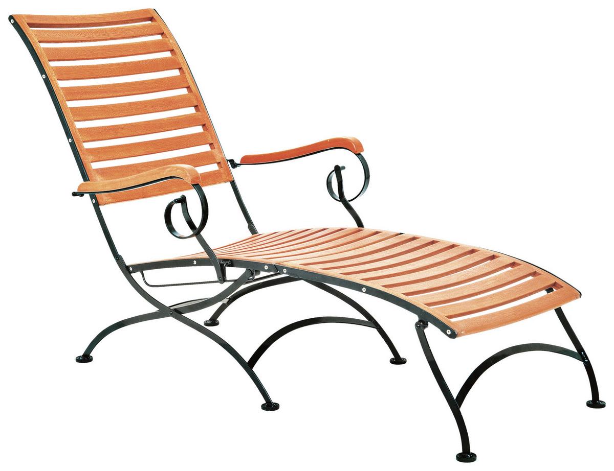Bäderliege Schlossgarten Eukalyptusholz/stahl - Naturfarben, ROMANTIK / LANDHAUS, Holz/Metall (65/89/137cm) - Gardenson