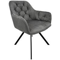 Armlehnstuhl-set Georgia 125 - Dunkelgrau/Schwarz, MODERN, Textil/Metall (57/85/62cm) - Kayoom