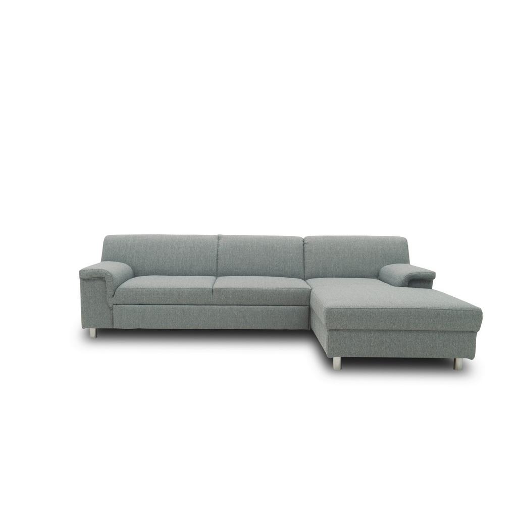Ecksofa mit Schlaffunktion Jamie Silberfarben Webstoff