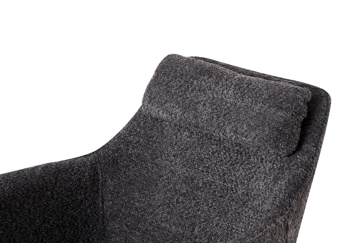 Armlehnstuhl Dream Grau Gepolstert - Schwarz/Grau, MODERN, Holz/Textil (59/88/64cm) - MID.YOU