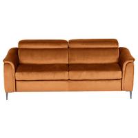Schlafsofa Pafos Cognac B: 203 cm - Chromfarben/Cognac, Design, Textil (203/77-98/103cm) - MID.YOU