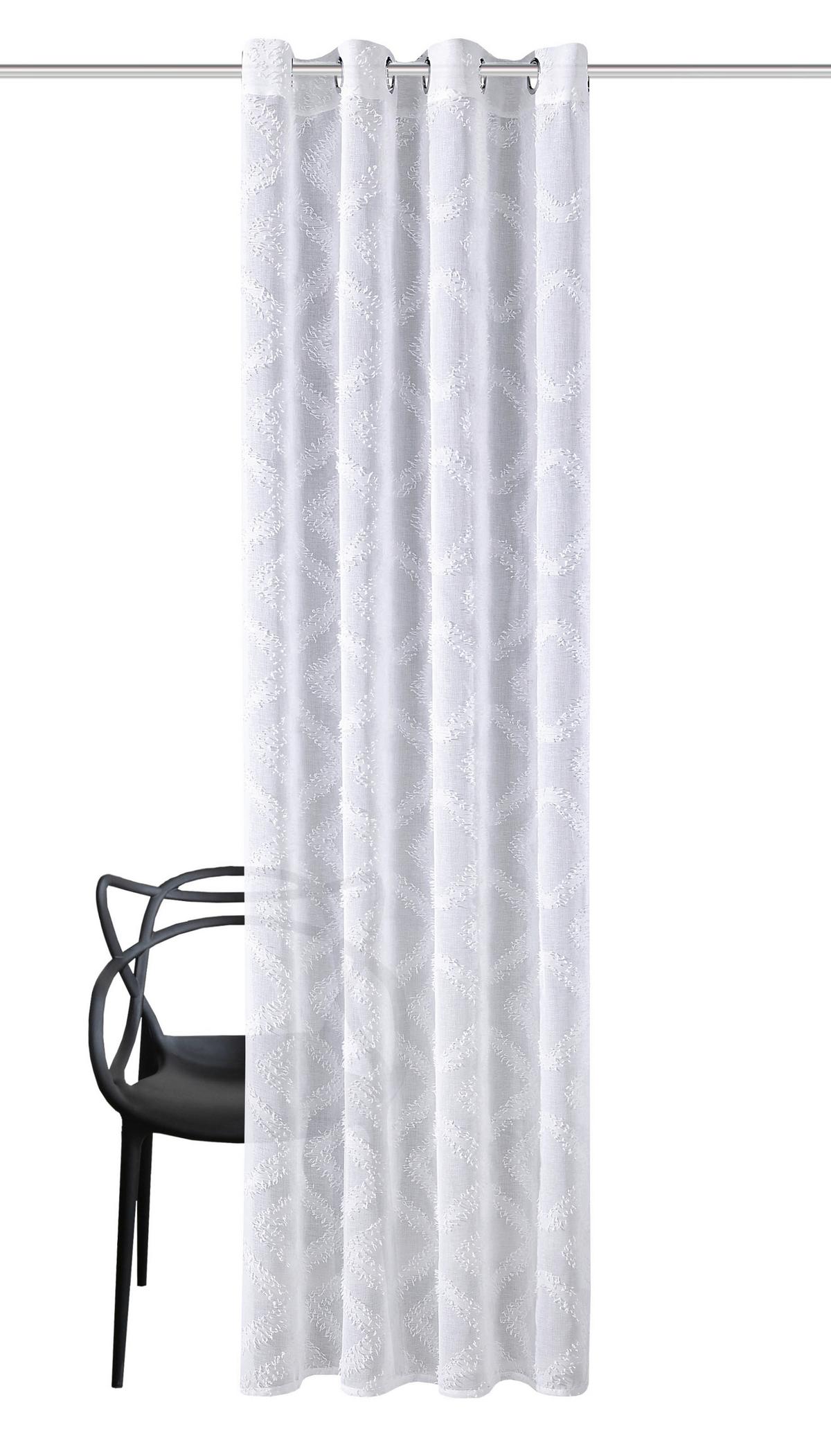 Ösenvorhang Maui - Weiß, Basics, Textil (140/245cm)