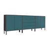 Sideboard Mailand 5 B: 237 cm Petrol - Anthrazit/Petrol, MODERN, Holzwerkstoff (237/86/33cm) - MID.YOU