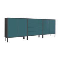 Sideboard Mailand 5 B: 237 Cm Petrol - Anthrazit/Petrol, MODERN, Holzwerkstoff (237/86/33cm) - MID.YOU