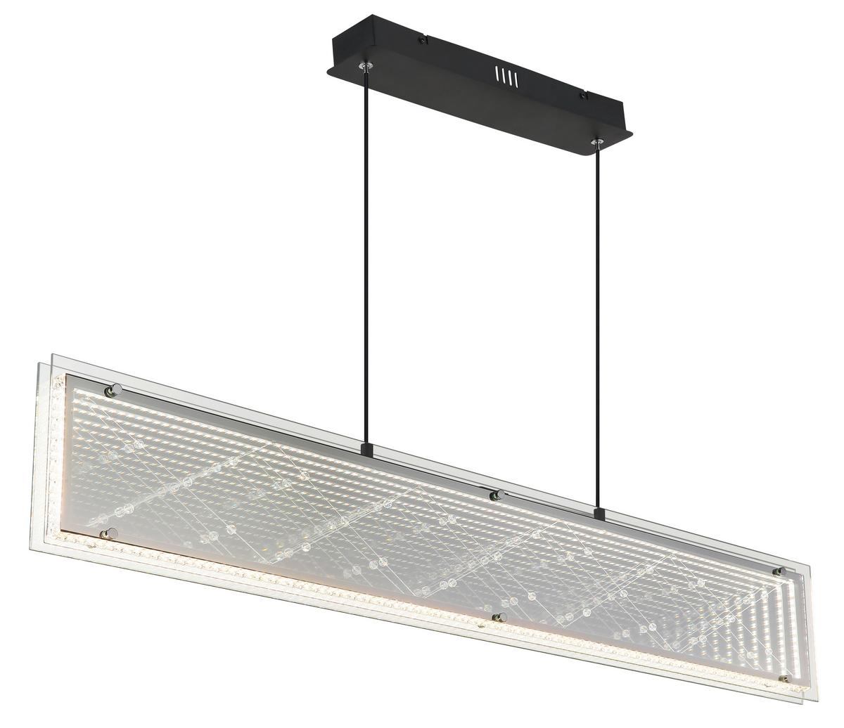 LED-Hängeleuchte Memory-Funktion - Klar/Chromfarben, Design, Glas/Kunststoff (113/8/120cm) - Globo