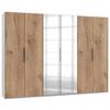 Drehtürenschrank Mit Spiegel 300 Cm Level, Weiß/eiche Dekor - Eichefarben/Weiß, MODERN, Holzwerkstoff (300/216/58cm) - MID.YOU