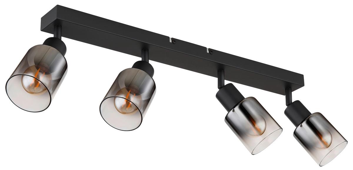 Strahler Timo 4-Flammig verstellbar Ø 7 cm - Schwarz, MODERN, Glas/Metall (56/7/14cm) - Luca Bessoni