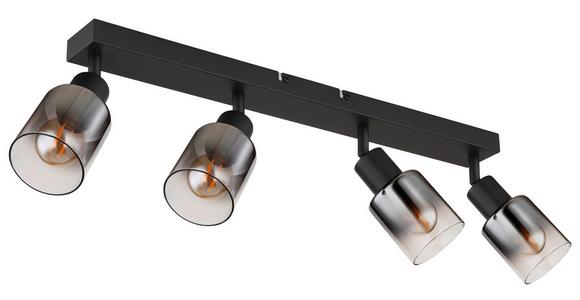 Strahler Timo 4-flammig Verstellbar Ø 7 Cm - Schwarz, MODERN, Glas/Metall (56/7/14cm) - Luca Bessoni