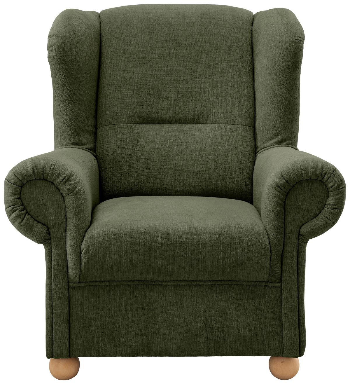 Ohrensessel Torello Grün B: 92cm - Wildeiche/Grün, KONVENTIONELL, Textil (92/102/89cm) - Livetastic