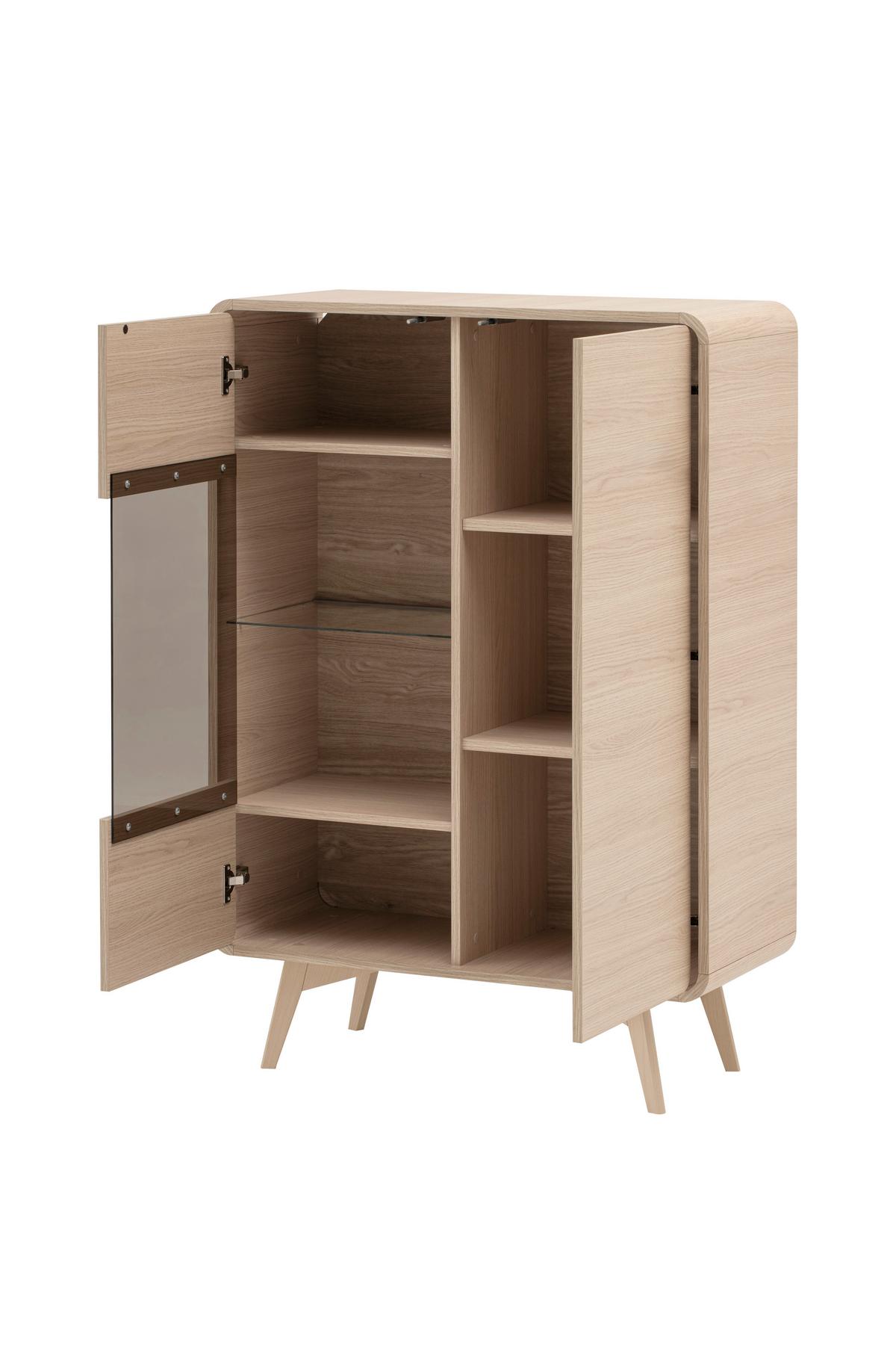 Vitrine Torsby Eichefarben B: 90 Cm - Eichefarben, Design, Glas/Holzwerkstoff (90/130/39cm) - Livetastic