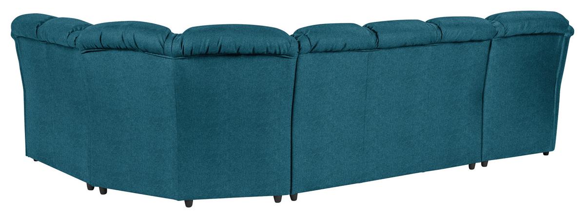 Wohnlandschaft Boston Blau Chenille - Blau/Schwarz, KONVENTIONELL, Textil (165/333/216cm) - Livetastic