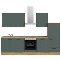 Küchenleerblock Easytouch Low-Line, L10 Rechts - Dunkelgrün/Eichefarben, MODERN, Holzwerkstoff (300cm) - Nobilia