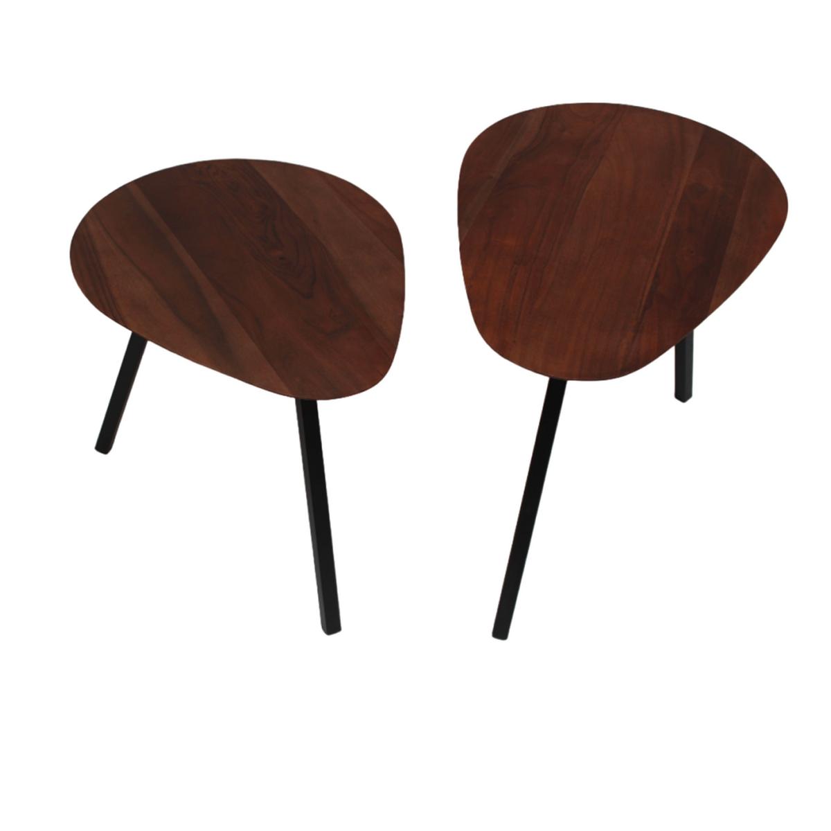 Couchtisch Zaandam Braun/walnussfarben, 60 Cm - Walnussfarben/Schwarz, MODERN, Holz/Metall (60/44/40cm) - MID.YOU