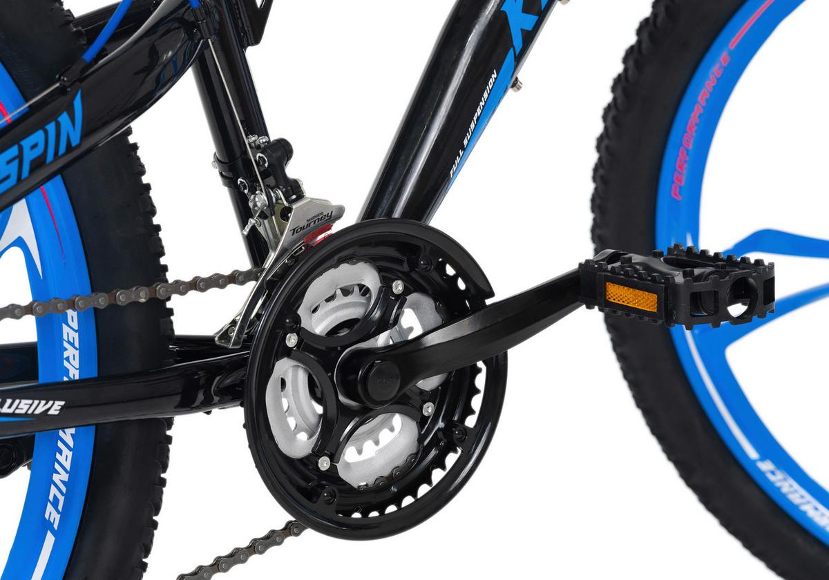 Mountainbike Fully 26 Zoll Topspin 21 Gänge - Blau/Schwarz, Basics, Metall (180/70/100cm) - KS Cycling