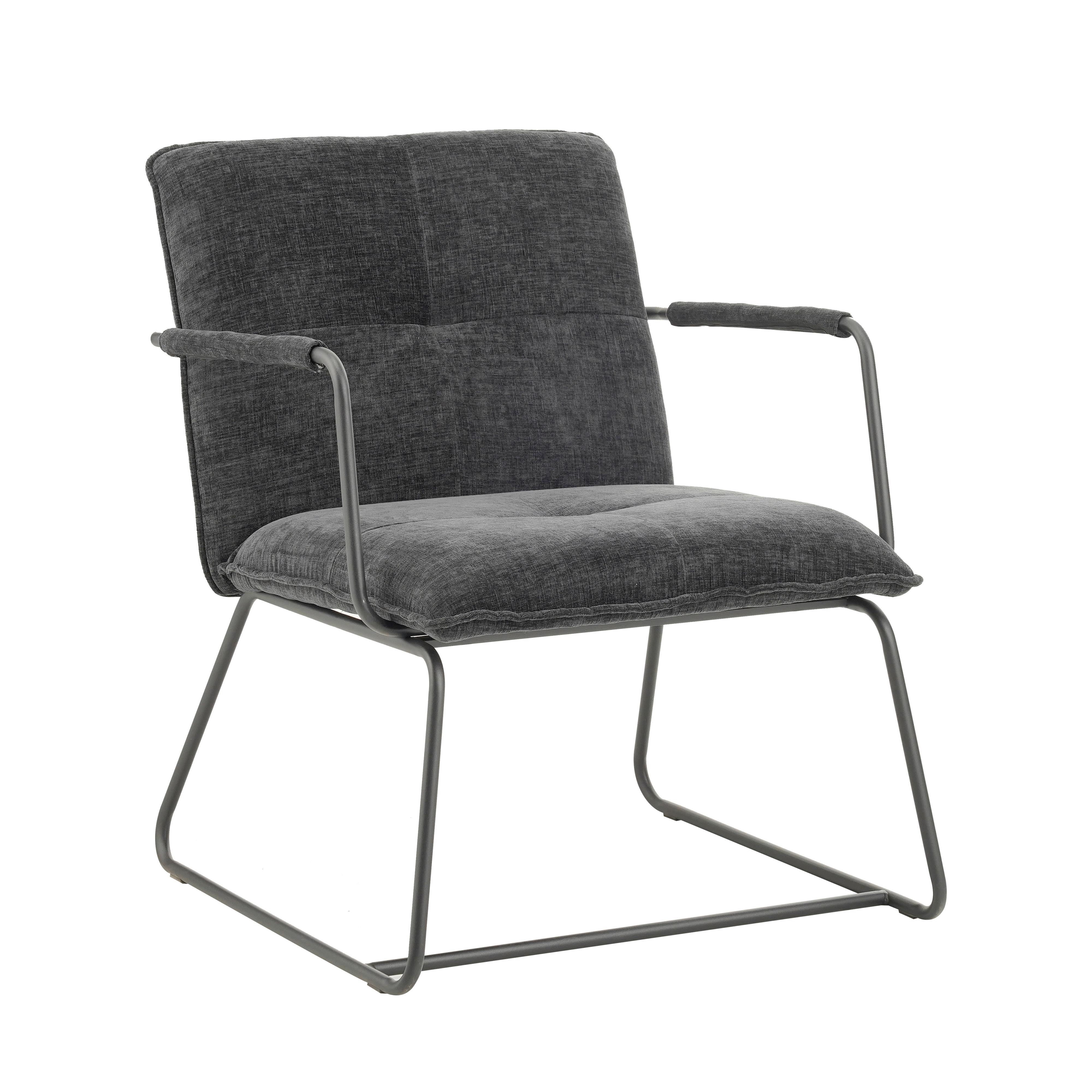 Sessel Bilbao Schwarz B: 65 cm - Schwarz, MODERN, Textil (65/80/68cm) - MID.YOU