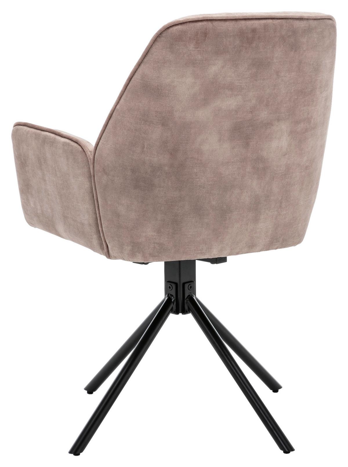 Esszimmerstuhl Sarina Beige/ Schwarz Gepolstert 2-Er Set - Beige/Schwarz, Basics, Textil/Metall (59,9/89/62cm) - MID.YOU