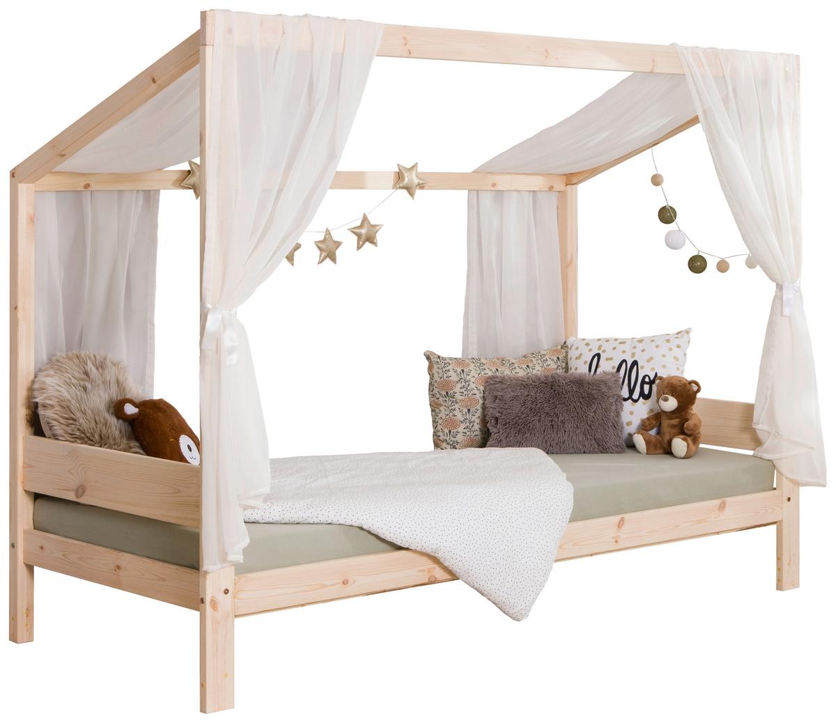 Bodenbett Mit Matratze 90x200 Cm Naturfarben - Naturfarben, MODERN, Holz/Textil (90/200cm) - MID.YOU