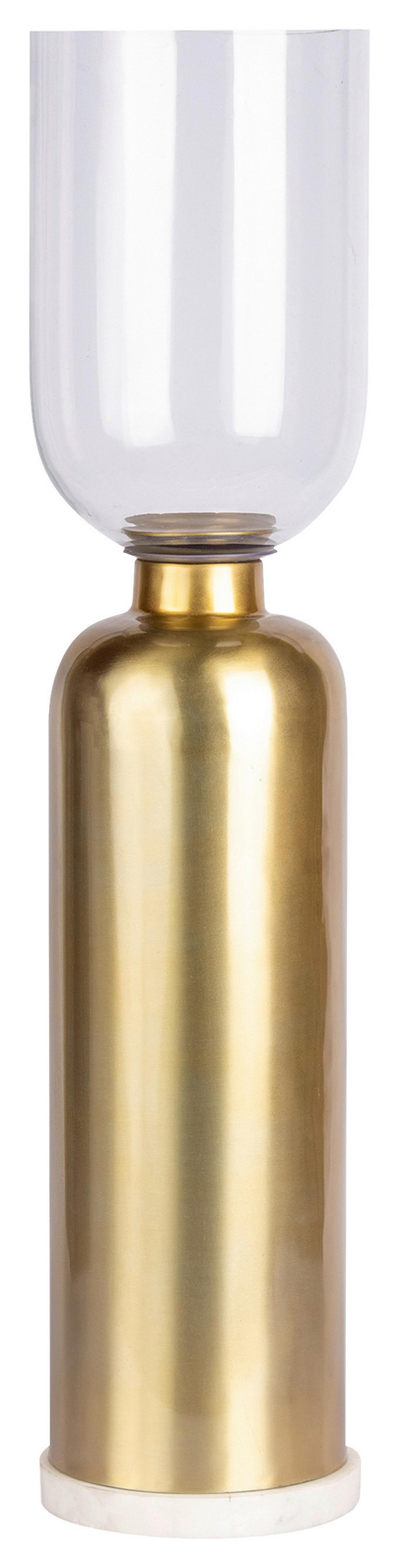 Kerzenhalter Shanti Goldfarben, D: 16 cm - Goldfarben, Trend, Glas/Stein (16/72,5/72.5cm) - Kayoom