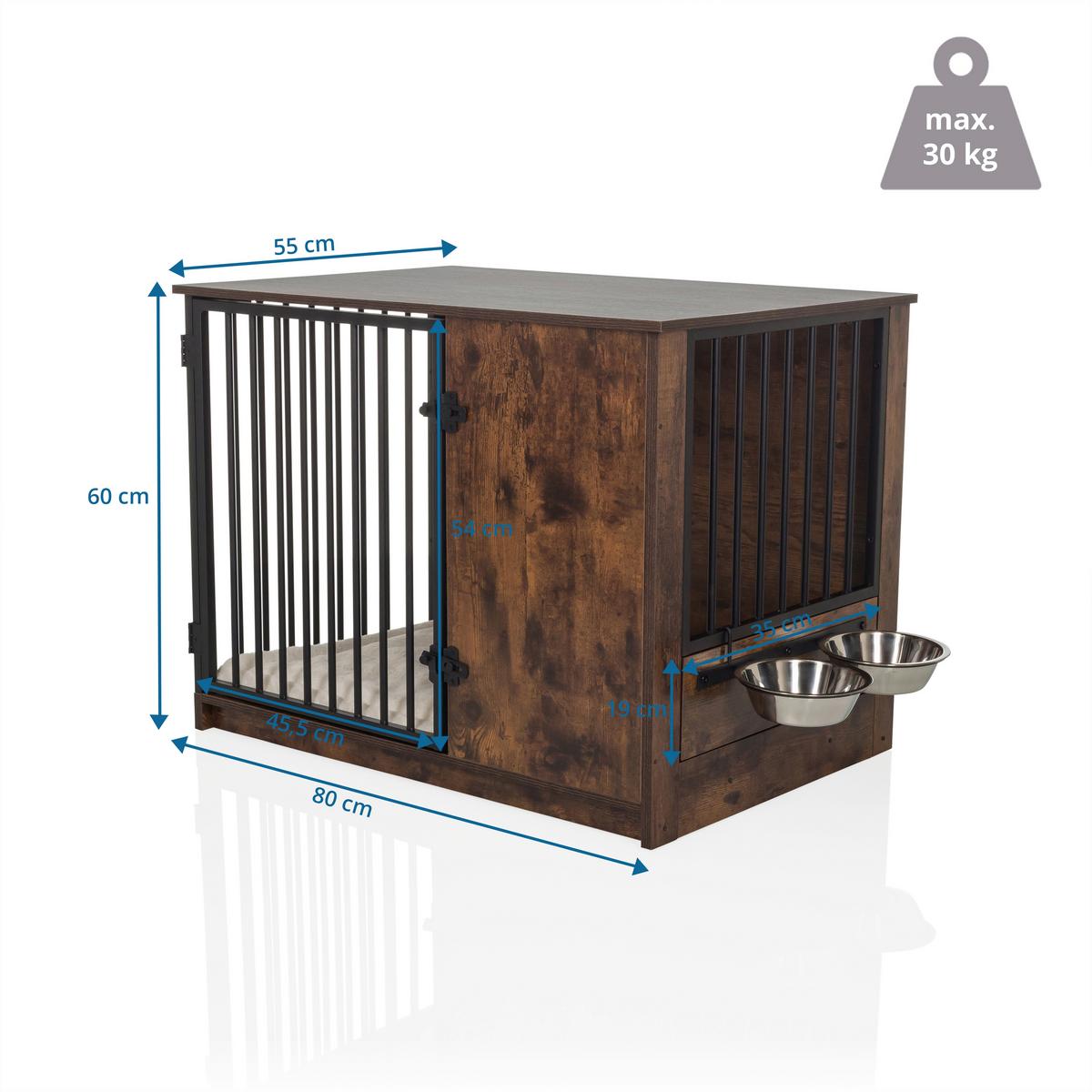 TIERHAUS Pawhome Alteiche B: 80cm - Alteiche, MODERN, Holzwerkstoff (80/60/55cm) - MID.YOU