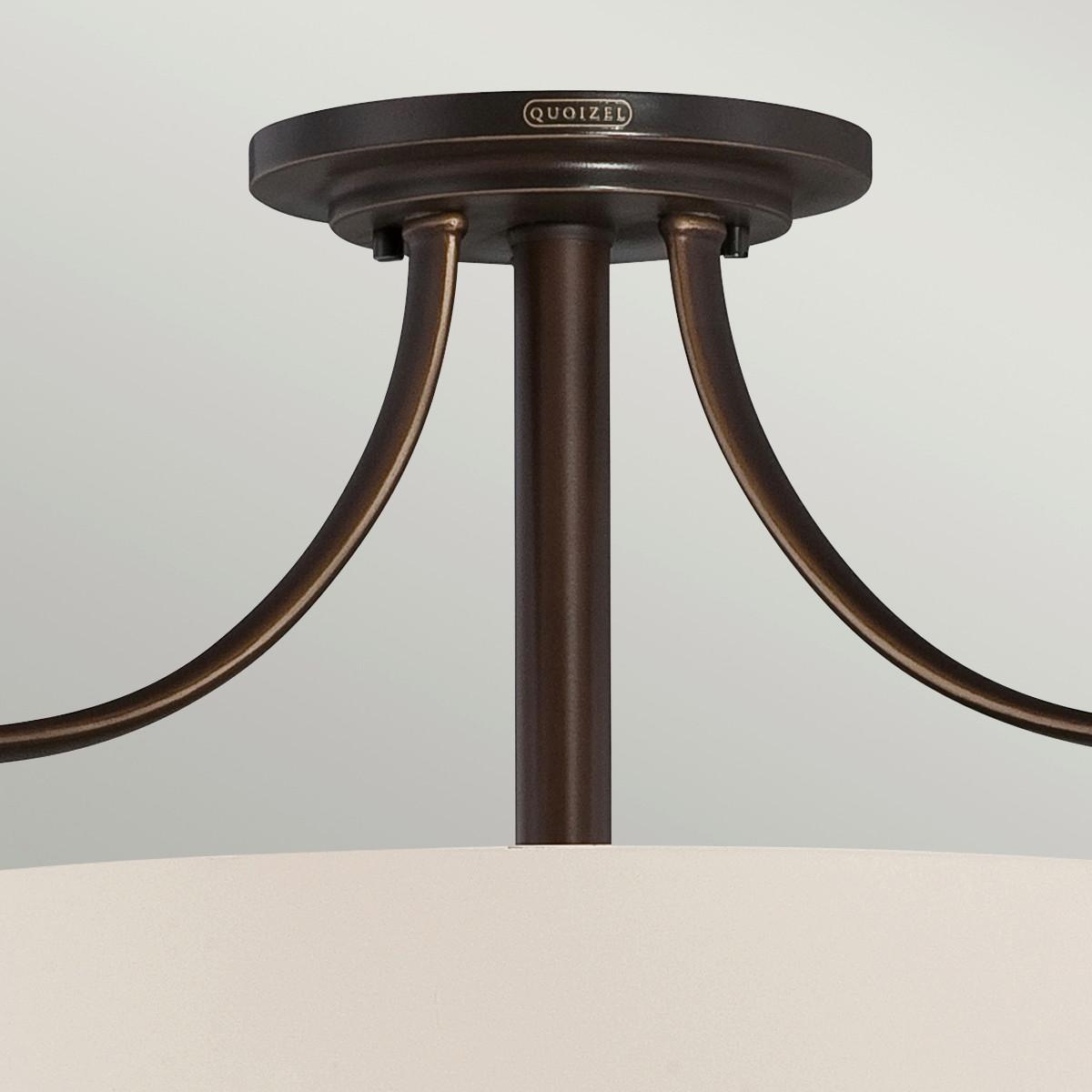 Deckenleuchte Qz-Chantilly-Sf3 - Dunkelbraun/Bronzefarben, Natur, Glas/Metall (45.7/30.5cm) - Elstead Lighting