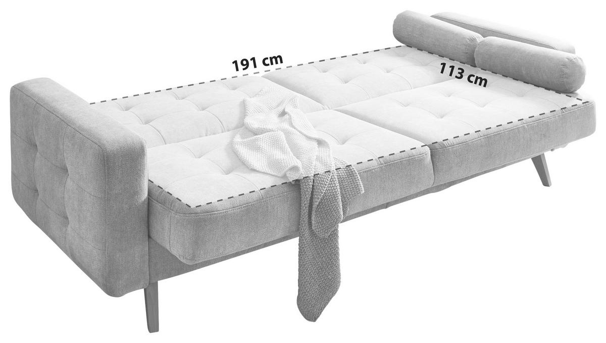 2-sitzer-sofa Mit Schlaffunkt. Und Bettkasten Fjord, Grün - Schlammfarben/Eichefarben, MODERN, Holzwerkstoff/Textil (222/86/90cm) - MID.YOU